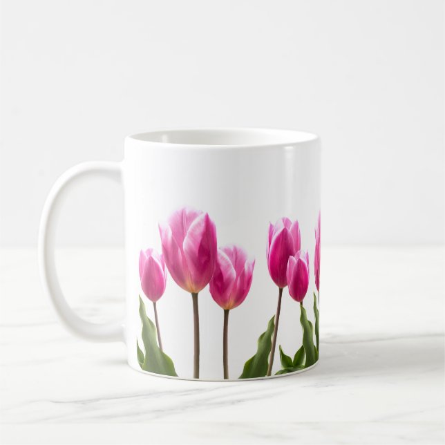 Mug Fleur de tulipe rose style printemps / Pâques (Gauche)
