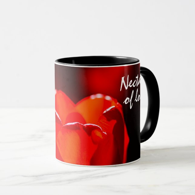 Mug Fleur de tulipe rouge - Feu (Devant droit)