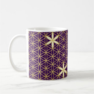 Mug Fleur De Vie - motif sans soudure - doré