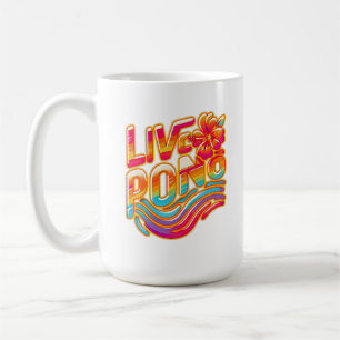 Mug Fleur d'hibiscus colorée d'Hawaï Live pono Aloha