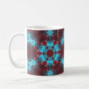 Mug Fleur d'hippie psychédélique rouge et bleu