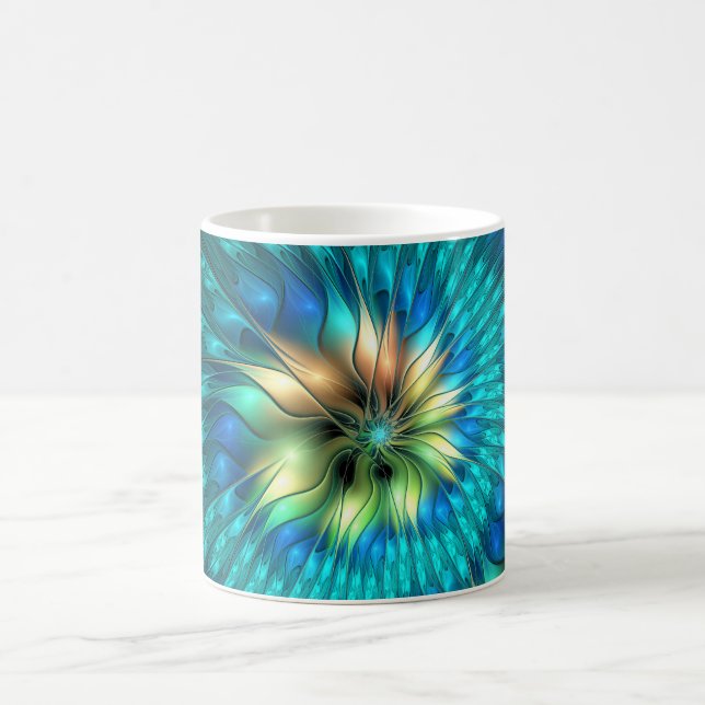 Mug Fleur d'Imaginaire lumineux, Fractale Abstraite co (Centre)