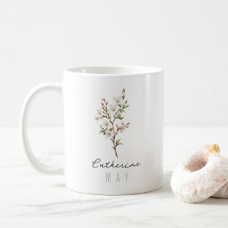 Mug Fleur du mois de mai avec nom – Aubépine