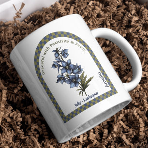 Mug Fleur du mois de naissance de juillet personnalisé
