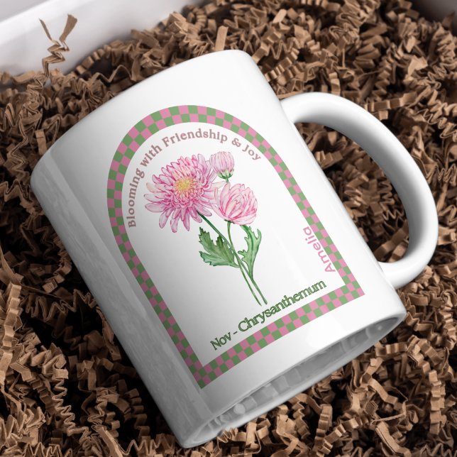 Mug Fleur du mois de naissance de novembre personnalis (Créateur téléchargé)