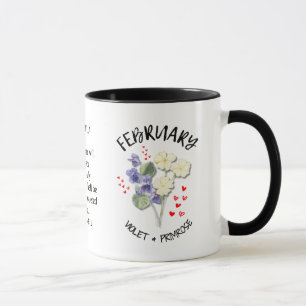 Mug Fleur du mois de naissance personnalisée FÉVRIER