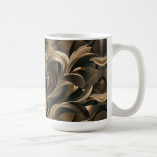 Mug Fleur Élégante Botanique Dorée  