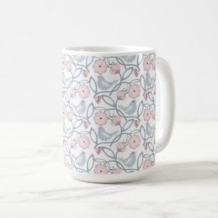 Mug Fleur et oiseaux Motif sans couture