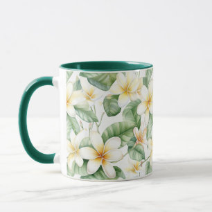 Mug Fleur Frangipani Blanc Tropical