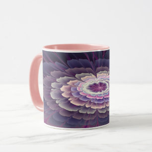 Mug Fleur frappante abstraite fractale couleur rose