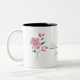 Mug Fleur Mois De Naissance Personnalisé Avec N'Im