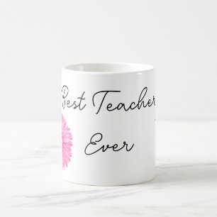 Mug Fleur motif meilleur enseignant jamais