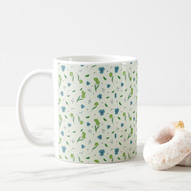 Mug Fleur Motif Printemps Floral Classique (Avec donut)