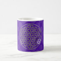 Fleur Of Life 1 - Timbre en argent | motif violet