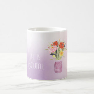 Mug Fleur ombrée de lavande dans un pot