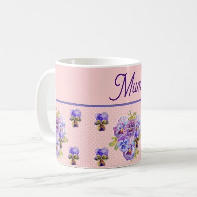 Mug Fleur Panseuse Pink Spot floral Fête des mères (Devant gauche)