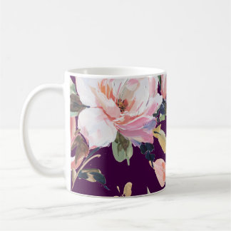 Mug Fleur peinte à la main, florale, aquarelle, art, v