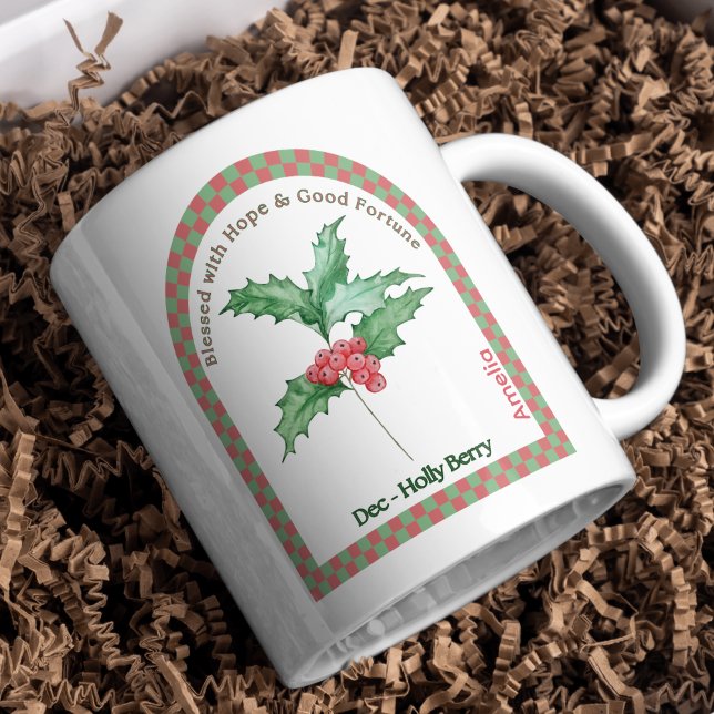 Mug Fleur personnalisée de décembre mois de naissance (Créateur téléchargé)