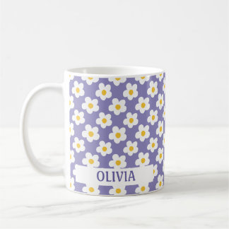 Mug Fleur personnalisée groovy des années 70 Rétro Flo