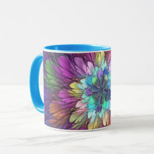 Mug Fleur psychédélique colorée Art fractal Abstrait