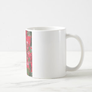 Mug Fleur Rouge Naturelle Blanc Plumes Kaleidoscope Ar