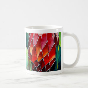 Mug Fleur rouge Protea art original aquarelle
