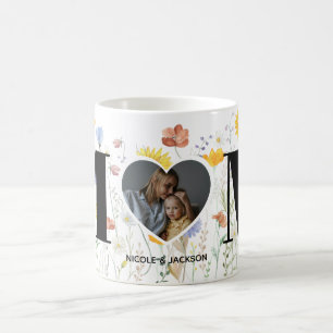 Mug Fleur sauvage Coeur Photo Nom Fête des mères