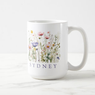 Mug Fleur Sauvage Nom Personnalisé