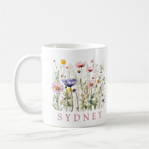Mug Fleur Sauvage Nom Personnalisé