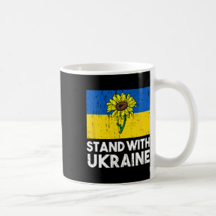 Mug Fleur ukrainienne Tournesol debout avec l'Ukraine 