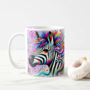 Mug Fleur Zèbre Whimsical Rose Turquoise Vert margueri