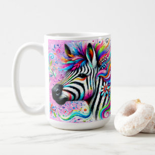 Mug Fleur Zèbre Whimsical Rose Turquoise Vert margueri