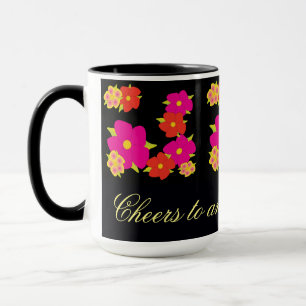 Mug Fleurie Salue À Une Journée Extraordinaire
