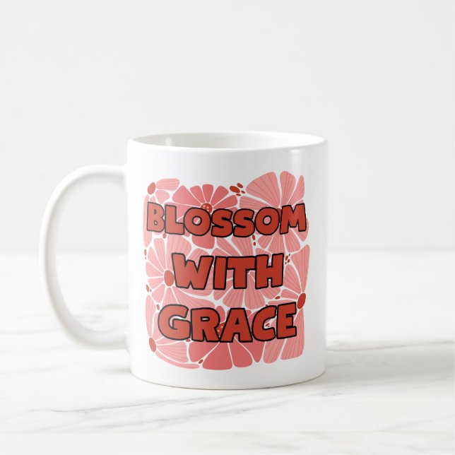 Mug fleurir avec grâce fleur sauvage rose (Gauche)