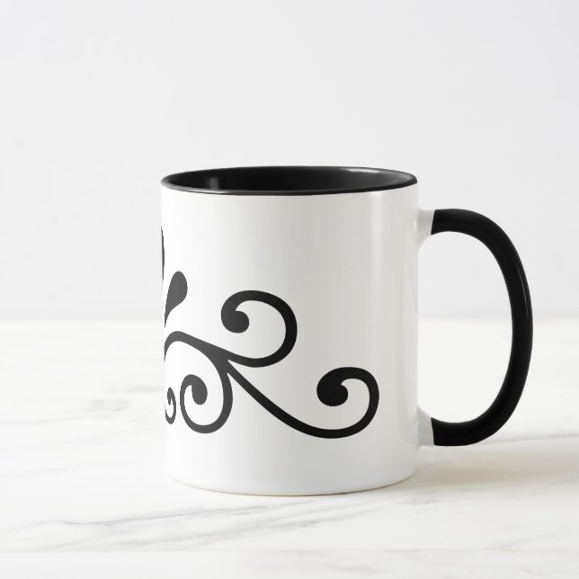 Mug Fleurir design noir (Droite)