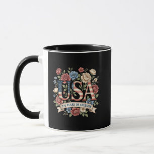 Mug Fleurs 250 Ans Anniversaire Amérique USA 250e Bi