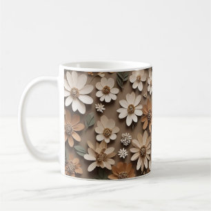 Mug Fleurs 3d groupées dans un style minimaliste