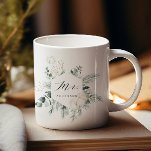Mug Fleurs à feuillage persistant et coton M. Personn