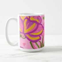 Fleurs abstraites modernes roses 