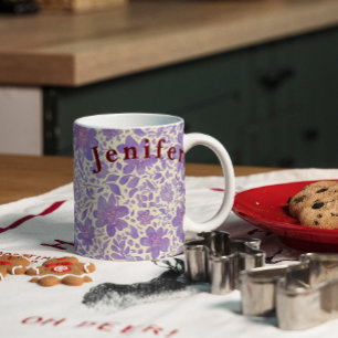 Mug Fleurs aquarelle Vecteur de café blanc