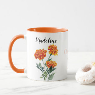 Mug Fleurs aquarelles Marigold Octobre Fleur de naissa