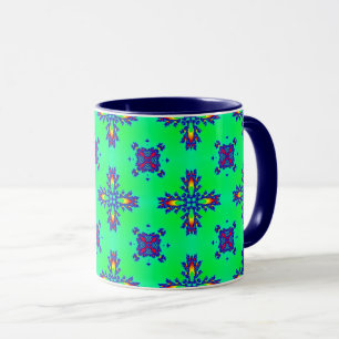 Mug Fleurs Artdeco dans le style rétro