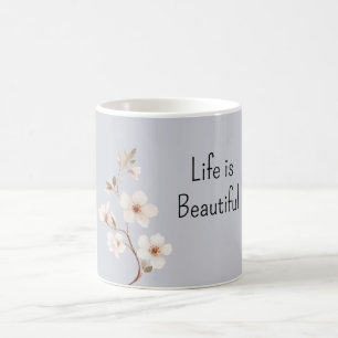 Mug Fleurs Blanches Bleues