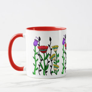 Mug Fleurs blanches colorées