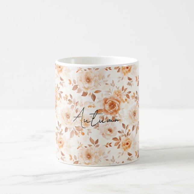 Mug Fleurs blanches crème de pêche (Centre)