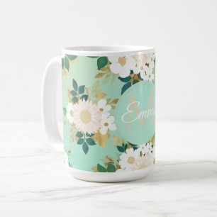 Mug Fleurs blanches romantiques Conception de l'aquare