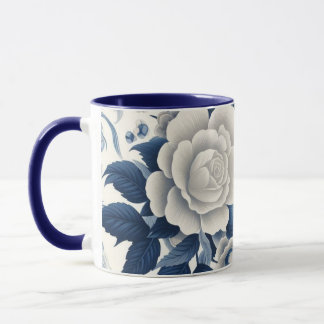 Mug Fleurs bleue et blanches