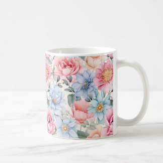 Mug Fleurs bleues et roses 