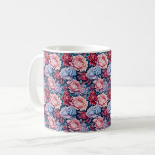 Mug Fleurs bleues et roses