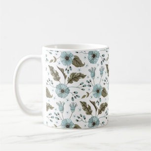 Mug Fleurs bleues et vertes